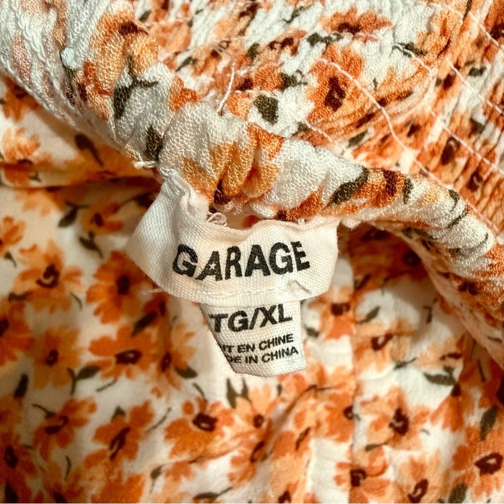 🌻Garage Ditzy Floral Mini Sun Dress - Orange and White - Picture 7 of 8